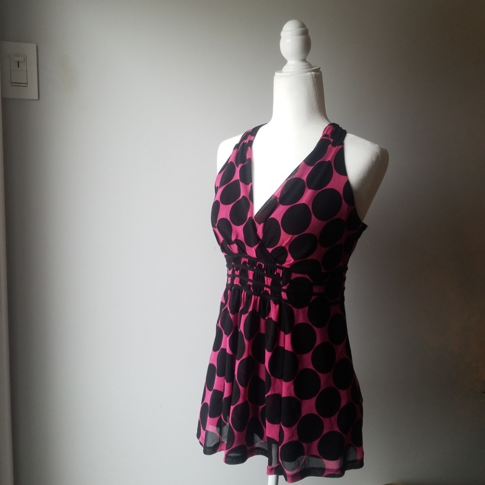 INC Pink and Black Tank Top